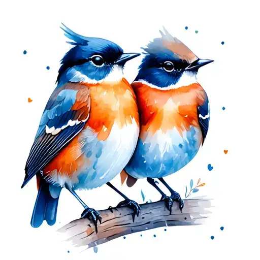 two robin bird together symbolizing love tattoo design idea