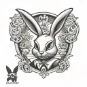 playboy bunny logo ghost grim tattoo design idea