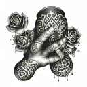 tattoo on hand in dark fantasy style tattoo design idea