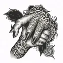 tattoo on hand in dark fantasy style tattoo design idea