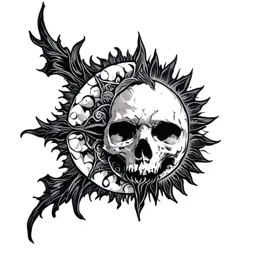Gothic Sun tattoo design idea