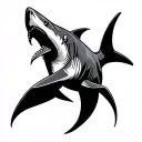 tribal hammerhead shark tattoo design idea