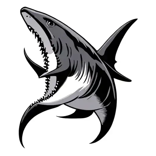 tribal hammerhead shark tattoo design idea