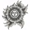  minimal sun and purity inspired tattoo design idea