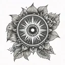  minimal sun and purity inspired tattoo design idea