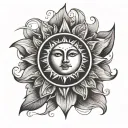  minimal sun and purity inspired tattoo design idea