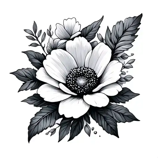 birth month flower pedals tattoo design idea