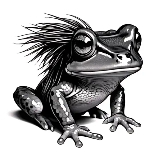 mullet frog tattoo design idea