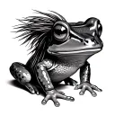 mullet frog tattoo design idea