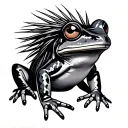 mullet frog tattoo design idea