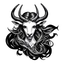 Right arm cuff virgin Aquarius Taurus tattoo design idea