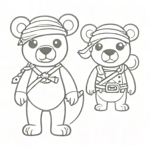pirate teddy tattoo design idea
