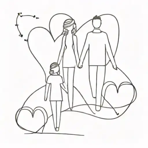Parents - mother Shiree dad - Hayden - husband and wife and two children Kira 16 and Alaric 14 - Interlocking Hearts tattoo design idea