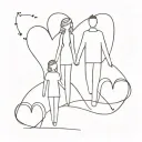 Parents - mother Shiree dad - Hayden - husband and wife and two children Kira 16 and Alaric 14 - Interlocking Hearts tattoo design idea