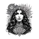 fortune teller woman tattoo design idea