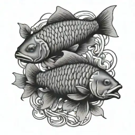 carp coi pair tattoo design idea