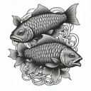 carp coi pair tattoo design idea