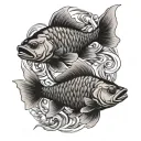 carp coi pair tattoo design idea