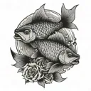 carp coi pair tattoo design idea