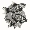carp coi pair tattoo design idea