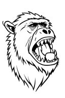 baboon showing its teeth tattoo design idea