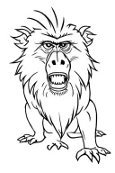 baboon showing its teeth tattoo design idea