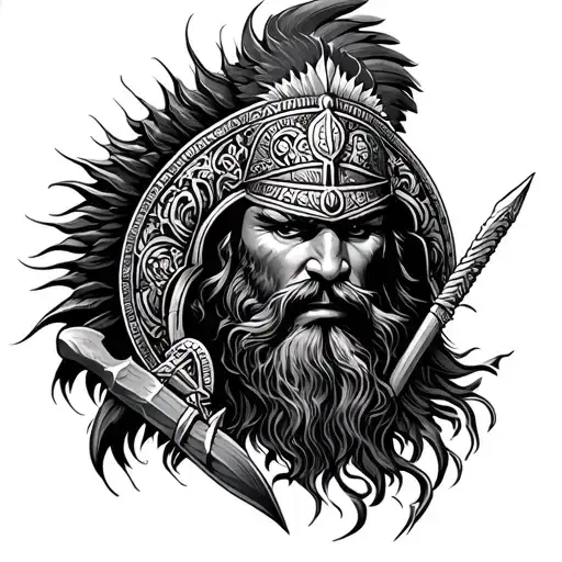 Tattoo ConceptThe tattoo will combine the divine power of Hinduism, Spartan military resilience, and Viking berserker  tattoo design idea