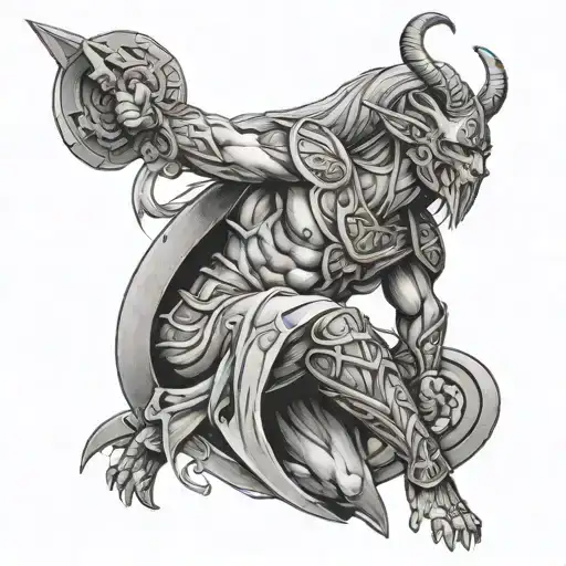 A tattoo symbolizing the beauty of resilience and the power of overcoming obstacles, with imagery of warrior blood and inner strength tattoo design idea