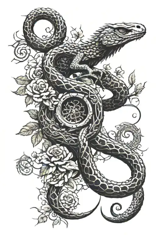 tree snake one pyramid black eagle waterfalls eyeball wheelchair sun, moon ,whale, dragon emersing, yinyang skull roses tattoo design idea