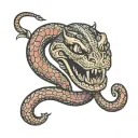 ouraborus infinity king cobra tattoo design idea