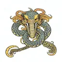 ouraborus infinity king cobra tattoo design idea