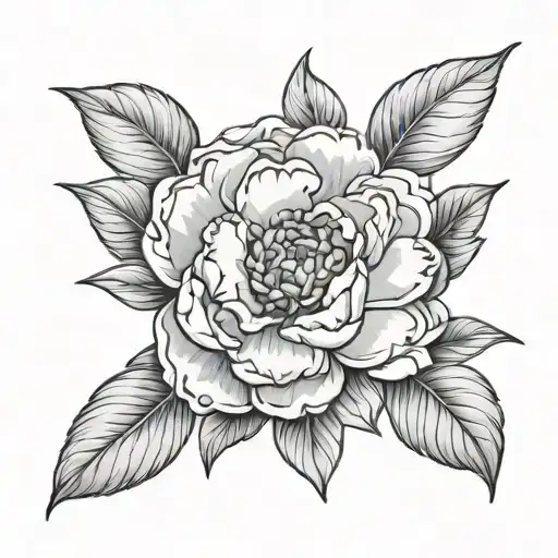 peony and camellia tattoo design idea