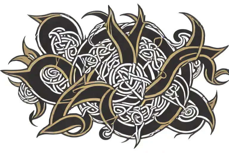 Symmetrical celtic knotwork tattoo design idea