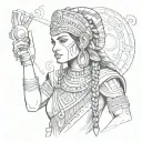Inca woman posing tattoo design idea