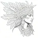 Inca woman posing tattoo design idea