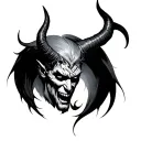 heaven god vs hell devil horns tattoo design idea