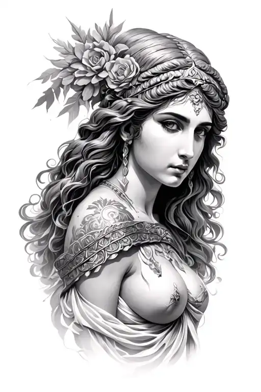 Nemesis Greek godess tattoo design idea