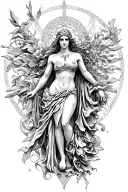 Nemesis Greek godess tattoo design idea