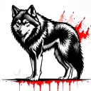 whole wolf body with feet and tail fading in shadows tattoo design idea