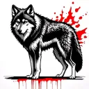 whole wolf body with feet and tail fading in shadows tattoo design idea