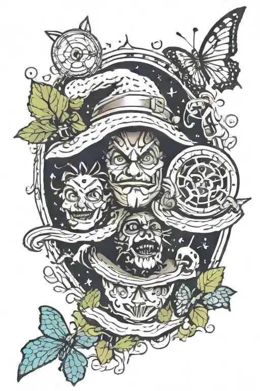 themes from "wizard of oz", "the wiz", and "wicked the musical" tattoo design idea