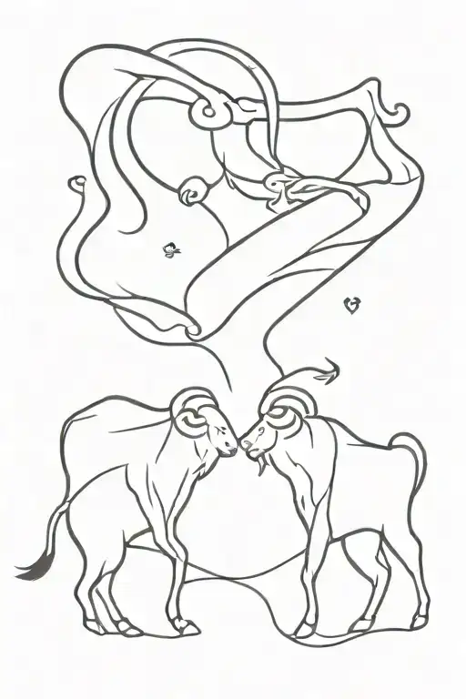Taurus female with Sagittarius male in relationship. not overlapping with each other though.  tattoo design idea