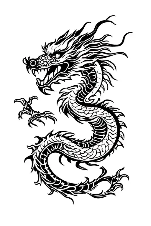 Korean style dragon tattoo design idea