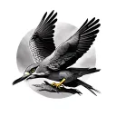 Kestrel on perch tattoo design idea