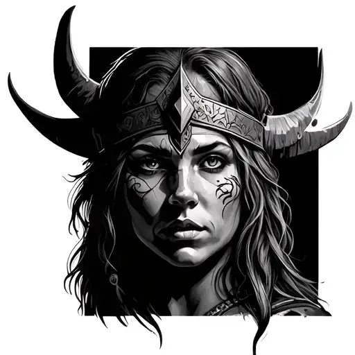 viking womans face tattoo tattoo design idea