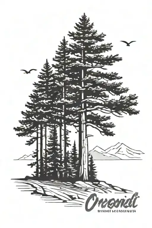 minimalist Oregon pine tree forest forearm half sleeve tattoo tattoo design idea