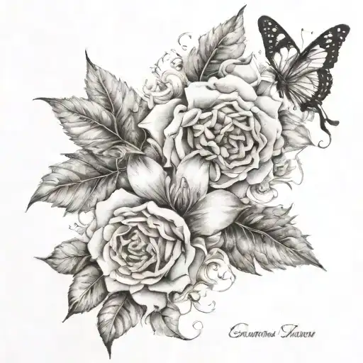 a combined tattoo with three names sowjanya Tanvi vinay tattoo design idea