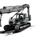 crane heavy equipment  tattoo design idea