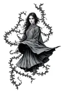 unbreakable vow magic twirling ivy Harry Potter themed tattoo design idea