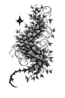 unbreakable vow magic twirling ivy Harry Potter themed tattoo design idea